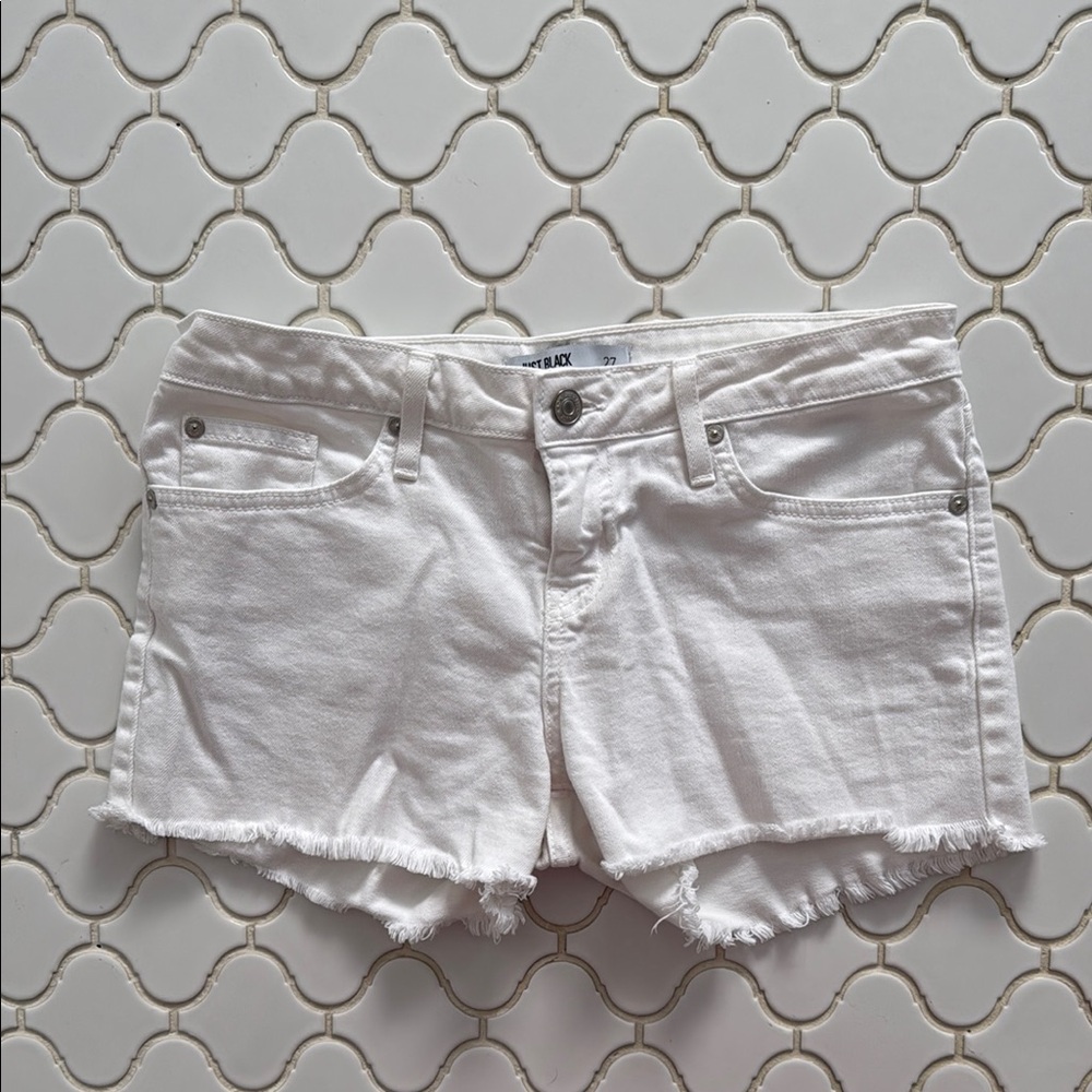 Just Black White Denim Shorts